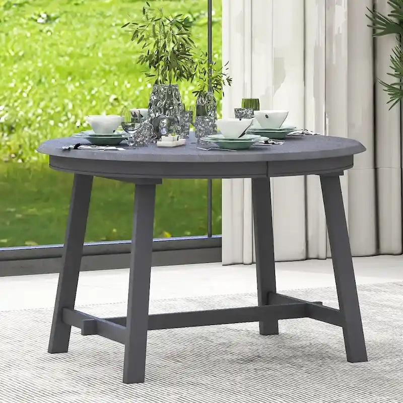 Table à manger ronde extensible en bois