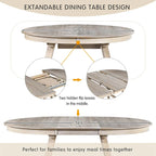Table à manger ronde extensible en bois