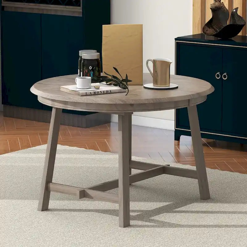Table à manger ronde extensible en bois