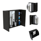 Armoire à pharmacie, double porte, miroir, une étagère extérieure, finition wengé noir